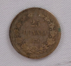 1876 25 penni silver, kl 1?