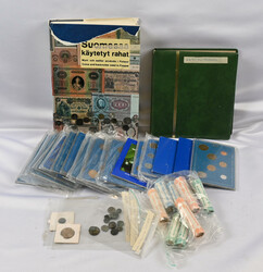 Selection of almost 4 KG of coin rolls and year sets etc. Also ...