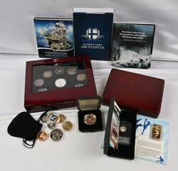 Selection of various Moneta products, eg. Finland 85 years collection ...