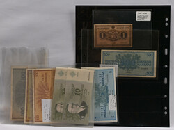 1916 onwards versatile selection of banknotes, eg. 1916 1 markk kv, ...
