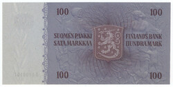 1963 100 markka with number A0000107