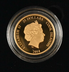 Cook Islands 2014 $25 Ferrari, Räikkönen, gold (7,78g). Minted only ...