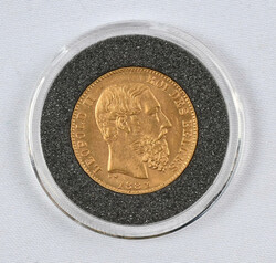 Belgium 1882 20 franc gold (6,45 g - 0,900). Certificate of ...