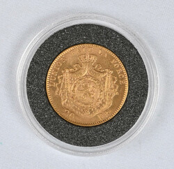 Belgium 1882 20 franc gold (6,45 g - 0,900). Certificate of ...