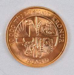 Iceland 1974 10 000 Krónur, first settlement, gold