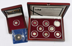 Medieval silver coins collection of eight coins in a wooden box. In ...