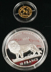 Congo 2004 20 Franc, Ferrari, gold and 10 Franc in silver, in a ...