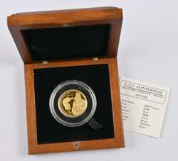 Mongolia 2008 5000 Tögrög, Mannerheim, gold. Minted only 1000 pieces