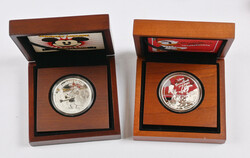 Niue 2014 - 2015 2$ Daisy Duck and Steamboat Willie, silver, two ...