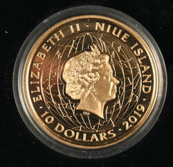 Niue 2019 10$ Pole star, gold and a diamond