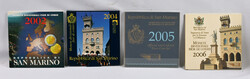 San Marino 2002 - 2010 seven different euro coin sets