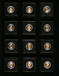 Tristan da Cunha "Fabula Aurum" collection of 12 small gold coins in ...