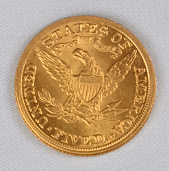 USA 1908 5 Dollar, Coronet Head, gold