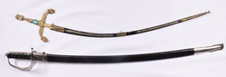 Two Asian decorative swords: narrow sword and curve saber. Must be ...