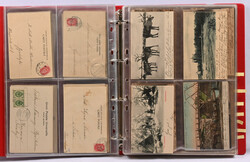 Old topographical cards, fine collection of over 100 cards in album. ...