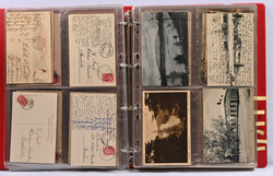 Old topographical cards, fine collection of over 100 cards in album. ...