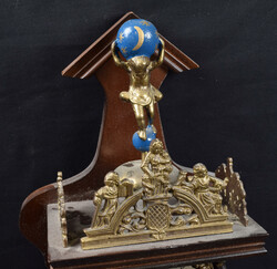 Wall clock from approximately 1960's, ca. 22 x 47 x 13.5 cm. PICKUP ...