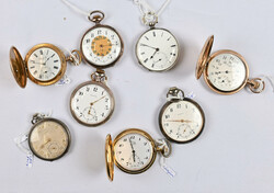 Pocket watches fine selection of eight different, eg. Zenith, Leijona ...