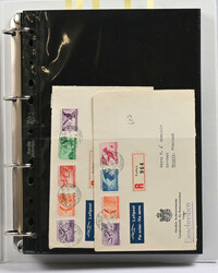 1934 - 1943 interesting postal item lot in album. Almost 30 ...