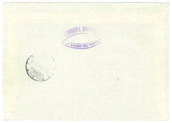 1945 Charity miniature sheet 3 Fr + 7 Fr Mi BL11, on a registered air ...