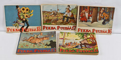 "Pekka Puupää" albums issues 14 (1956) - 24 (1966). Eight different ...
