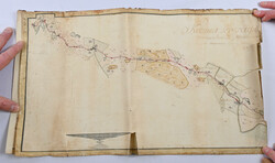 Road map Hamina - Swedish border from 1776, age patina