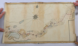 Road map Hamina - Swedish border from 1776, age patina