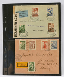 Four fine postal items to abroad franked with Red Cross stamps (three ...