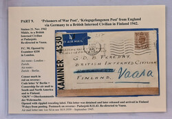 1942 prisoner of war mail. Letter from England 21.11.1942 to Vaasa to ...