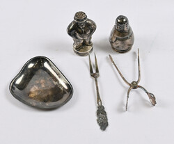 Selection of silver items, including spice shakers