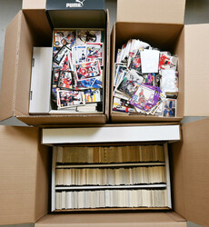 Large lot of ice-hockey cards in boxes. Ca. 15 000 cards, mainly from ...