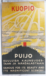 Kuopio – Puijo travel poster, 1930s. Frenckell printing house. Size ...