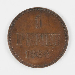1864 1 penni kl 1+/1