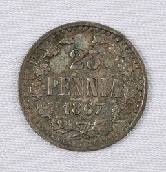 1867 25 penni silver, rare. Kl 1?