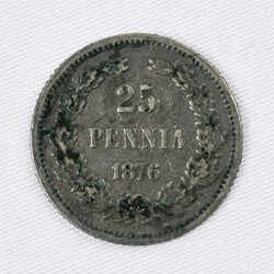 1876 25 penni silver, very rare. Kl 1? / 2