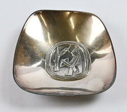 Hopeatehdas Oy, bowl in silver (813). Hunting theme, normal wear of ...