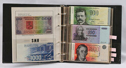 Small selection of banknotes from circulation in album. Eg. 1000 ...
