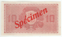 1945 10 markka Litt. B Spécimen banknote! Kl 0