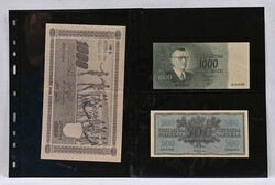 Small selection of banknotes, eg. 1945 1000 markka, 1955 1000 markka, ...