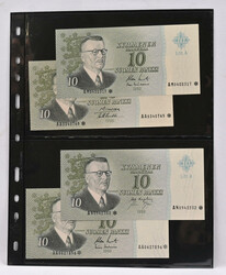Lot including 1963 10 markka Litt. A star banknotes seven pieces: ...