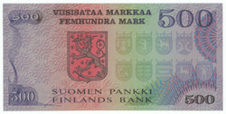 1975 500 markkaa, thin metallic thread, serial number A0000522, kl 0-