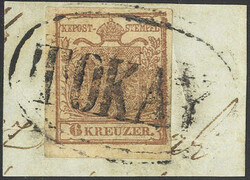 "TOKAY", seltener Ovalstempel zentr. klar und komplett auf Kab ...