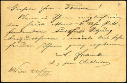 Corresp.-Karte 2 Kr. braun mit Zusatzfrankatur 5 Kr. rot 1890 sowie 3 ...