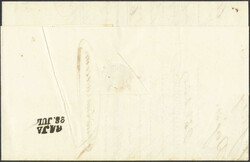 "PESTH", besonders klarer, zentr. Zier-K1 auf Kab.-Faltbrief mit ...