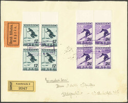 1936, FIS-Wettkämpfe 12 Gr. - 60 Gr., kpl. Satz von 4 Werten, je im ...