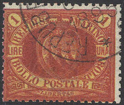 1892/94, Freimarken Ziffer und Landeswappen, 1 L. braun 1892 und 1 L. ...