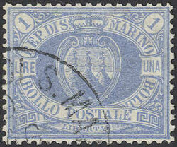1892/94, Freimarken Ziffer und Landeswappen, 1 L. braun 1892 und 1 L. ...