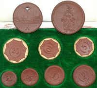 125.90: Auxiliary coins and tokens - porcelaine coins and token
