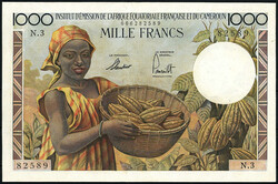 Kamerun, 1000 Francs o.D. (1957). II-, selten