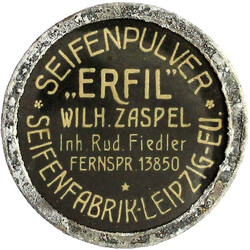 Briefmarkenkapselgeld, Germaniamarke zu 10 Pf. o.J. SEIFENPULVER ...